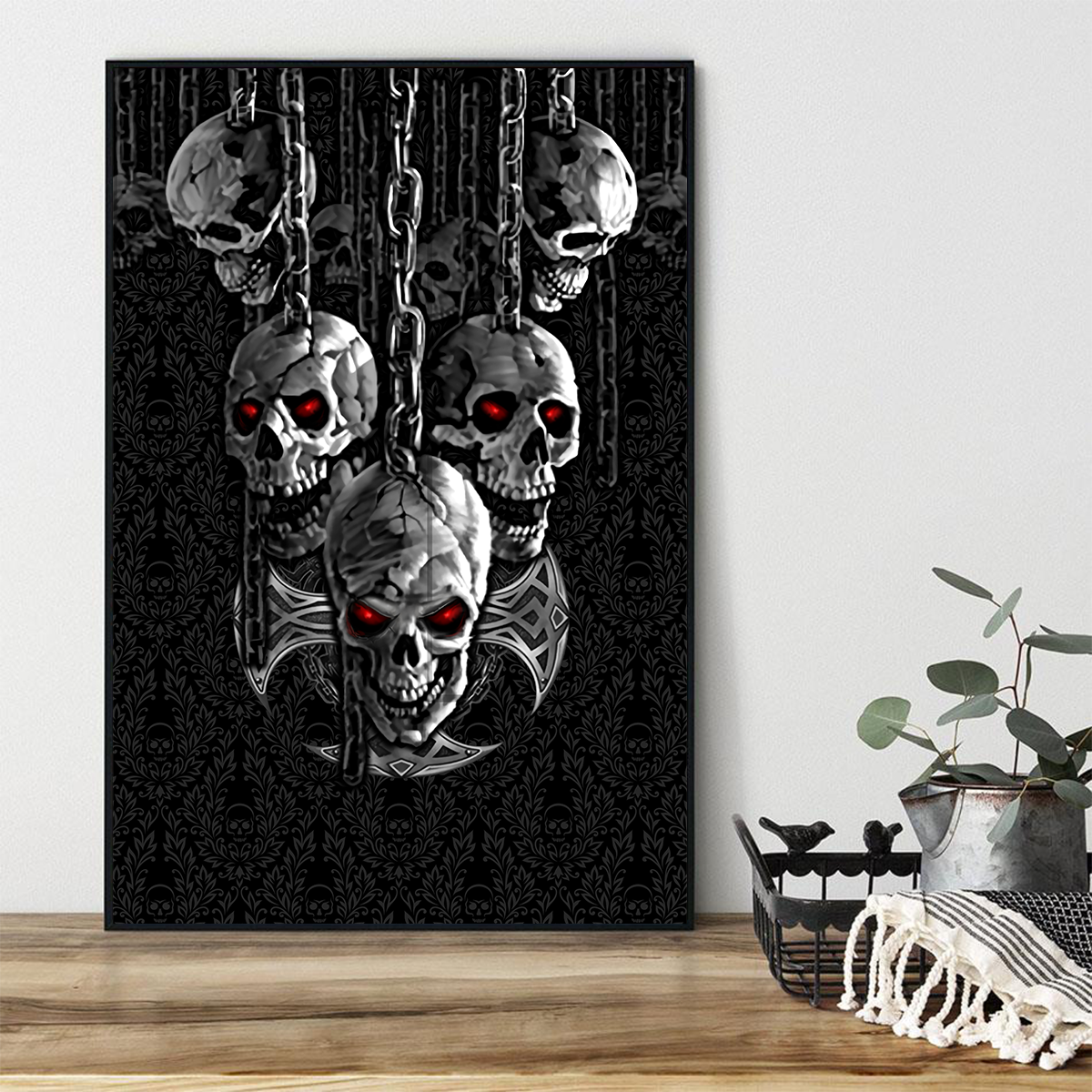 Skull Poster Vertical 3D Printed