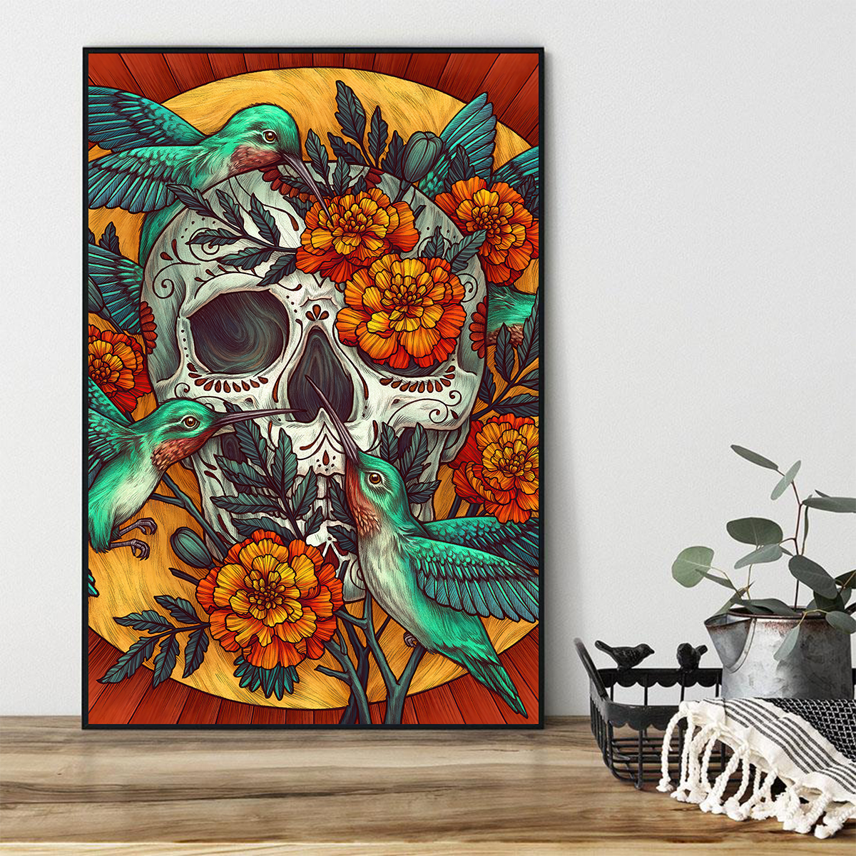 Skull Poster Vertical 3D Printed