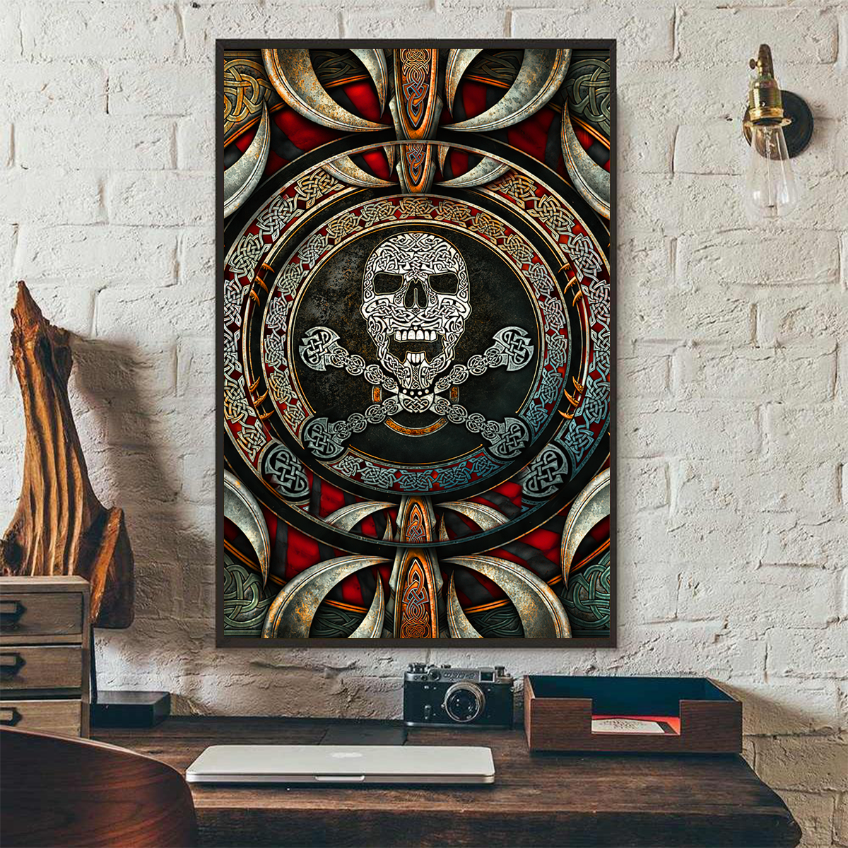 Skull Poster Vertical 3D Printed