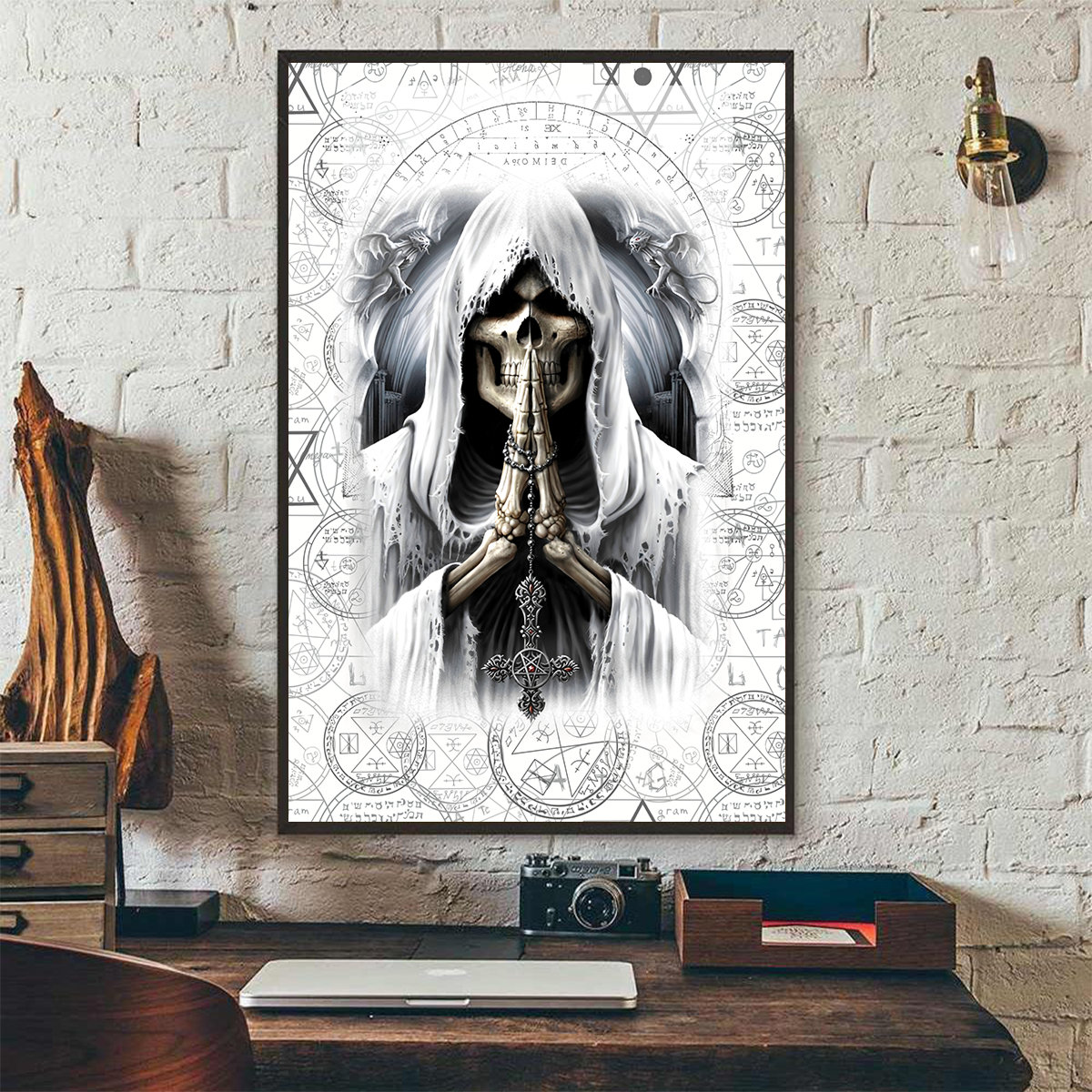 Skull Poster Vertical 3D Printed
