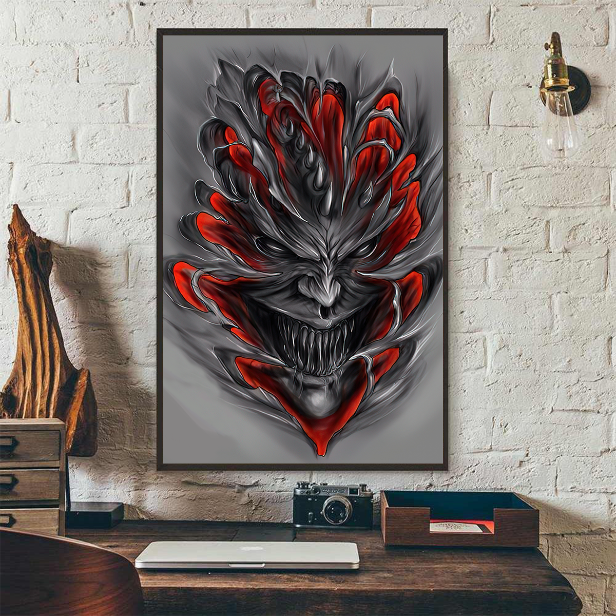 Skull Poster Vertical 3D Printed