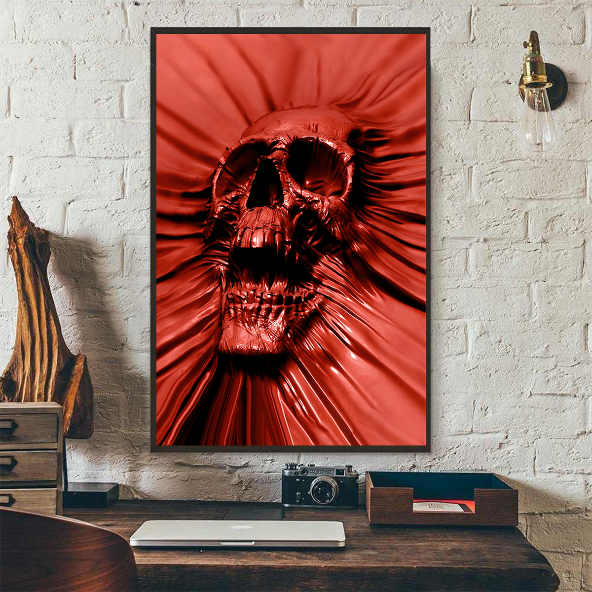 Skull Poster Vertical 3D Printed