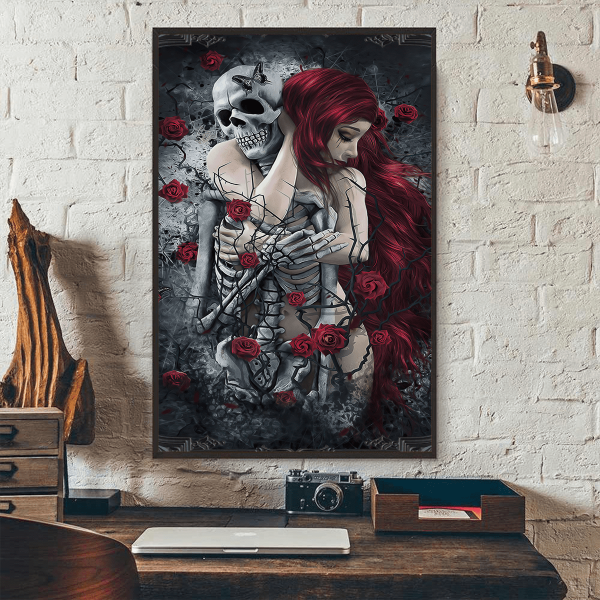 Skull Poster Vertical 3D Printed