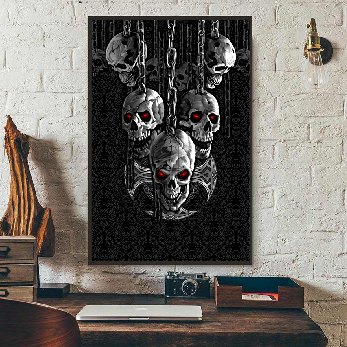 Skull Poster Vertical 3D Printed