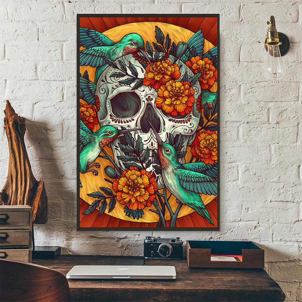 Skull Poster Vertical 3D Printed