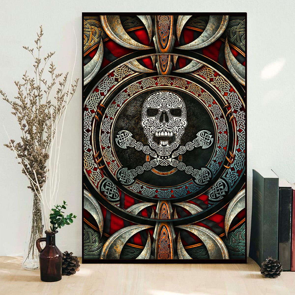 Skull Poster Vertical 3D Printed