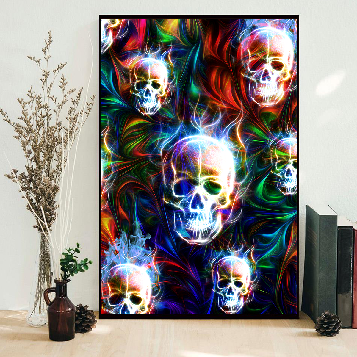 Skull Poster Vertical 3D Printed