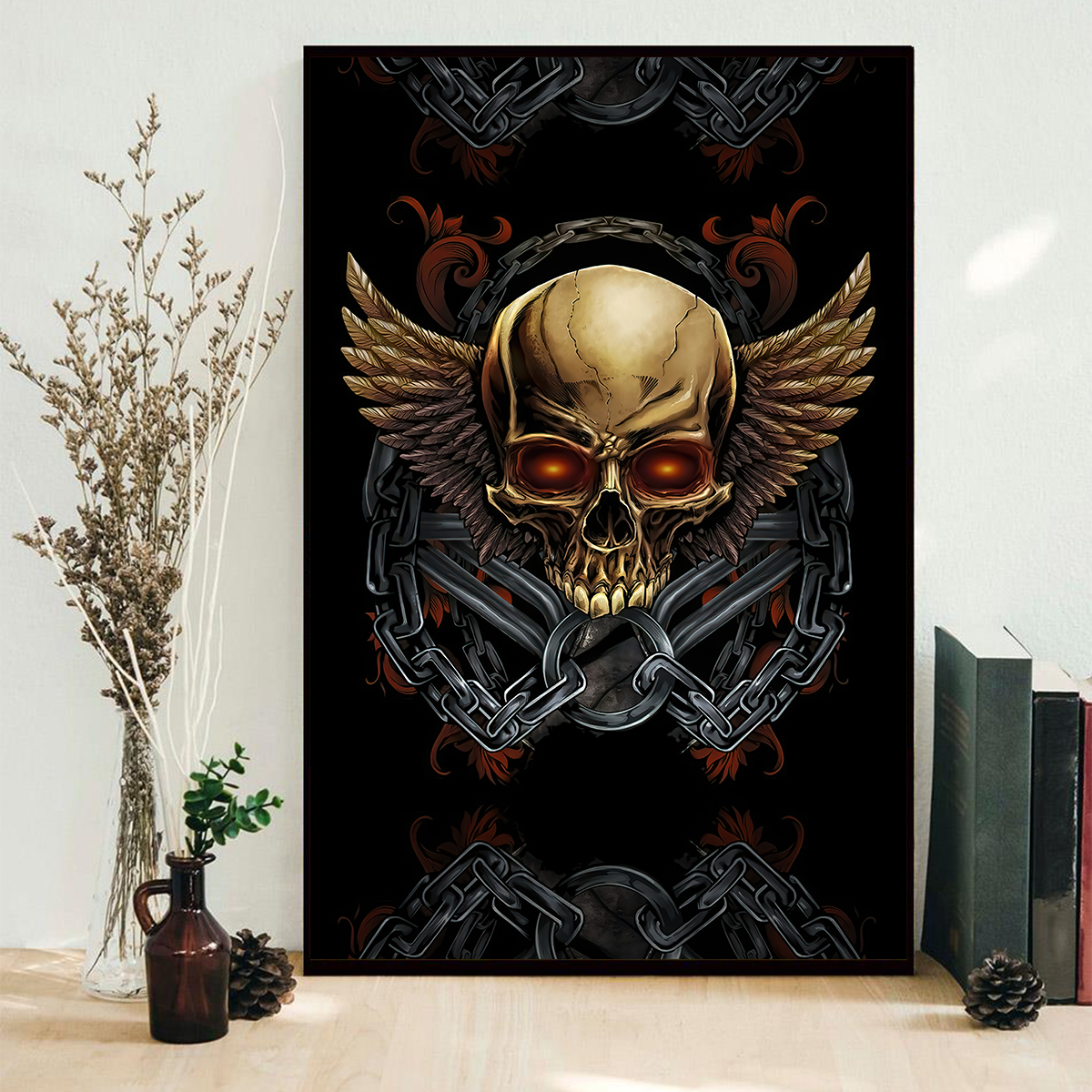 Skull Poster Vertical 3D Printed