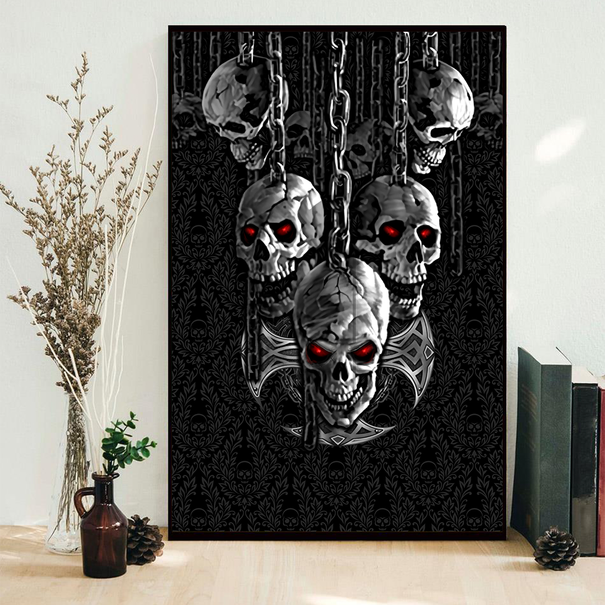 Skull Poster Vertical 3D Printed
