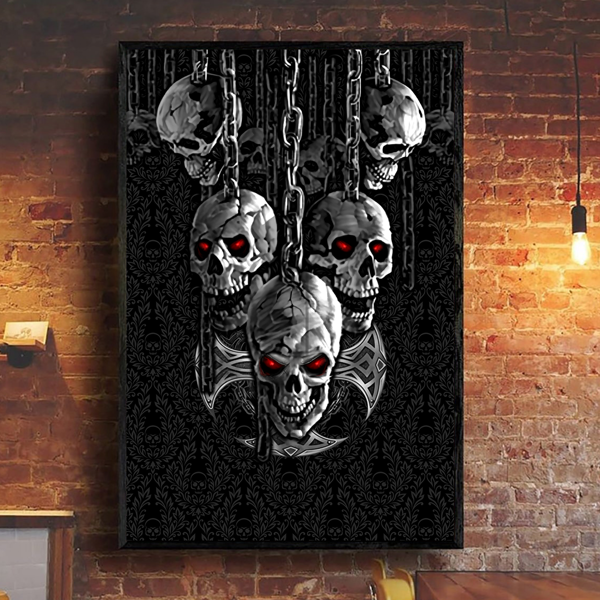 Skull Poster Vertical 3D Printed
