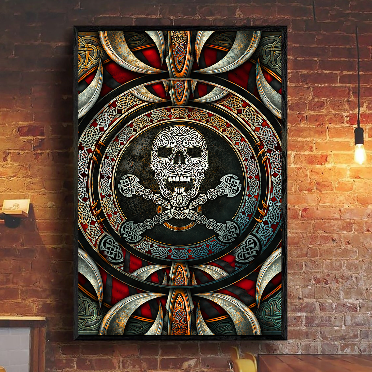 Skull Poster Vertical 3D Printed