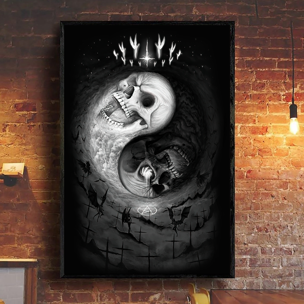 Skull Poster Vertical 3D Printed