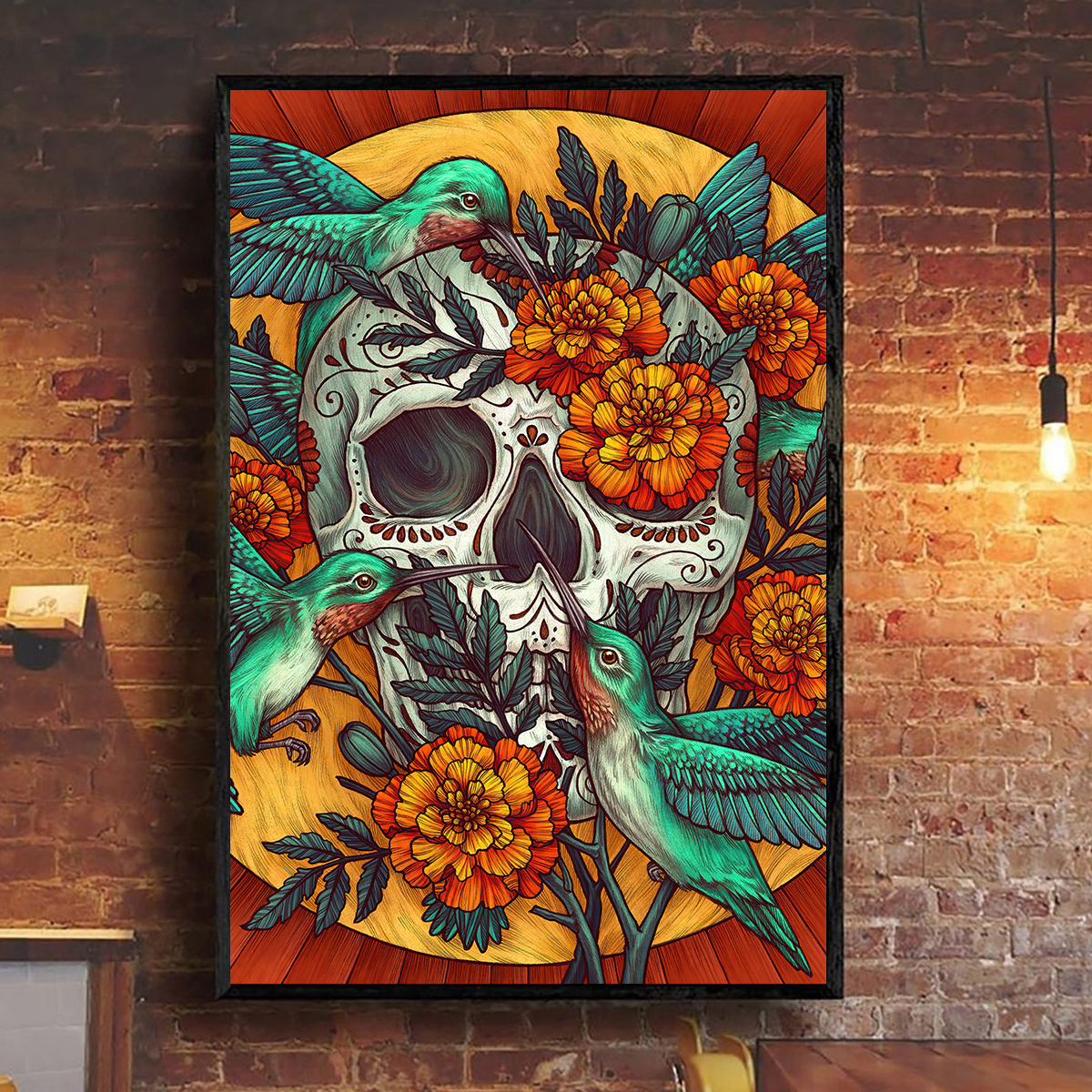 Skull Poster Vertical 3D Printed