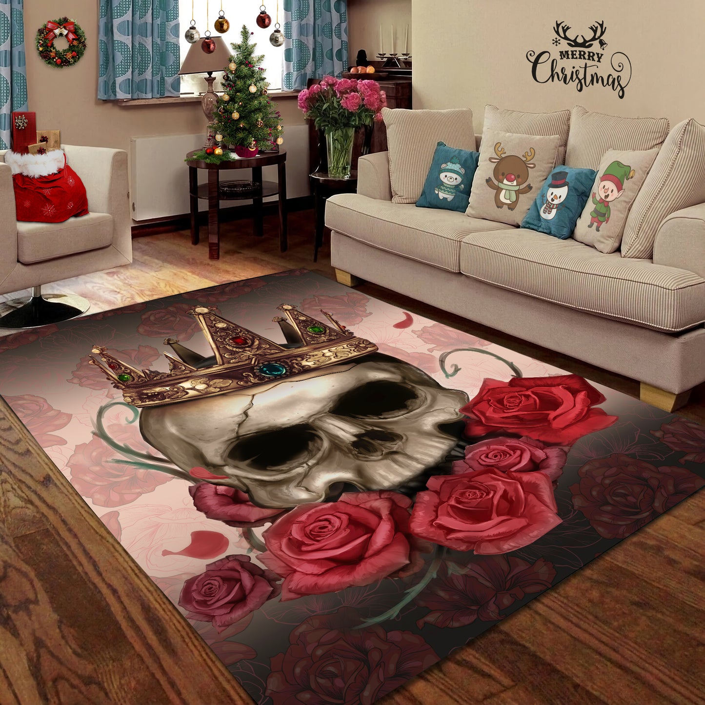 Real King Skull Premium Rug