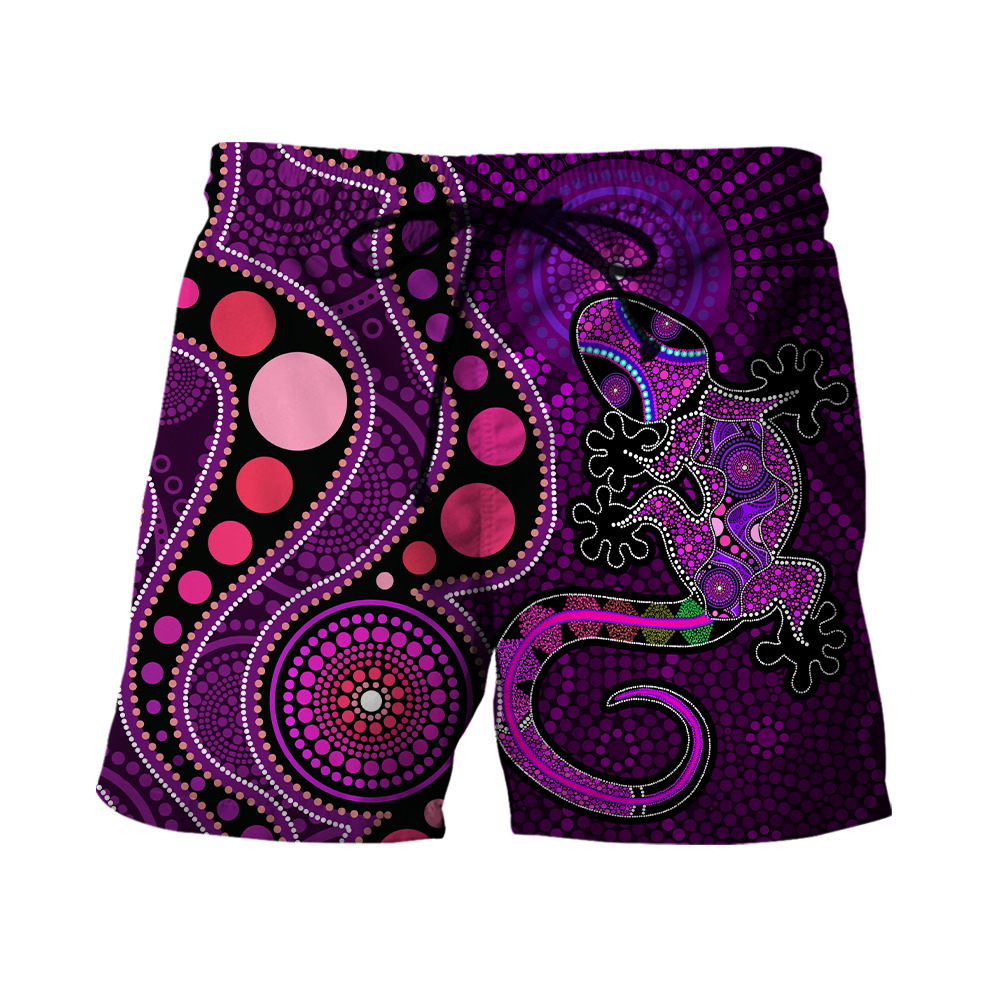 Aboriginal Australia Indigenous Purple The Lizard and The Sun shirts for men and women-Apparel-Huyencass-Shorts-S-Vibe Cosy™