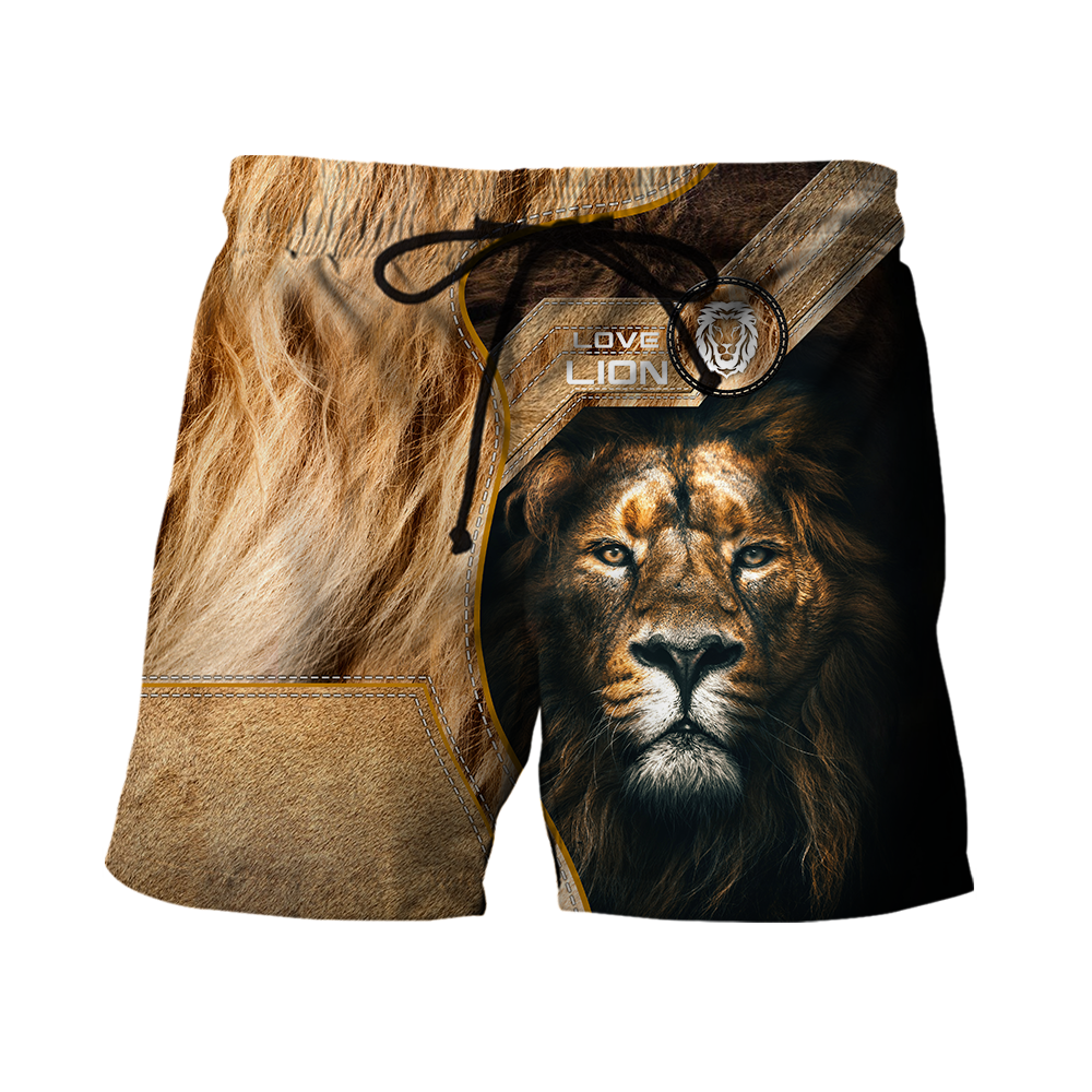 I Love Lion Over Printed Hoodie