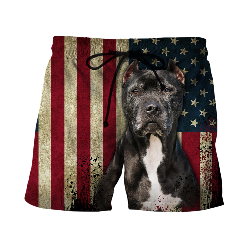 Pit Bull Terrier American Flag 3D All Over Print Hoodie
