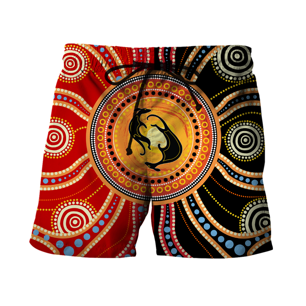 Aboriginal Kangaroo Australia Indigenous Painting Art shirts for men and women-Apparel-Huyencass-Shorts-S-Vibe Cosy™