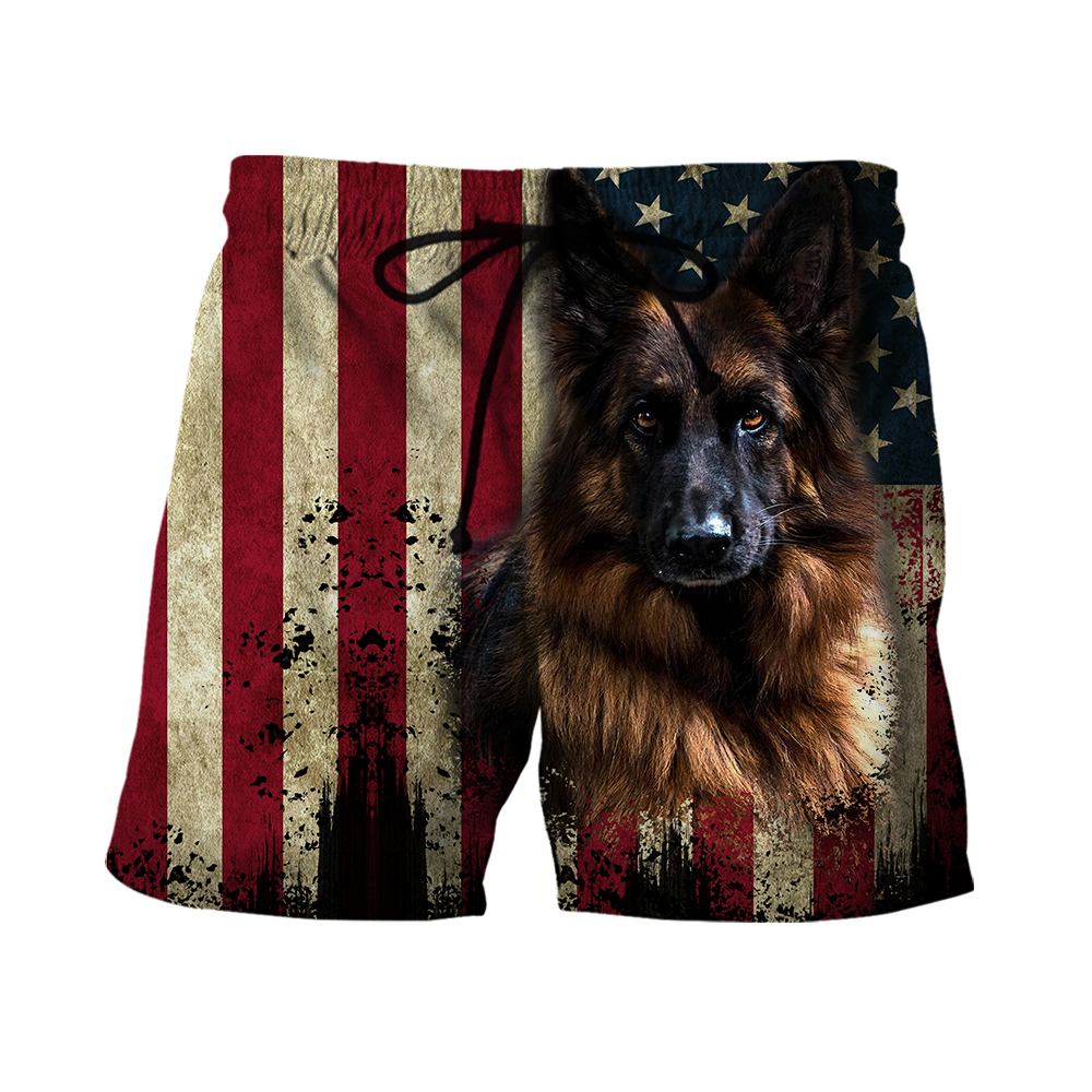German Shepherd American Flag 3D All Over Print Hoodie