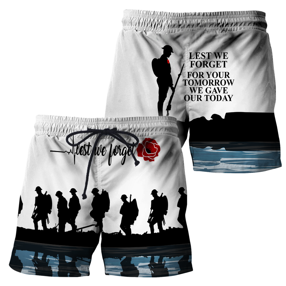 Lest we forget Honor the fallen AU Veteran 3D print shirts