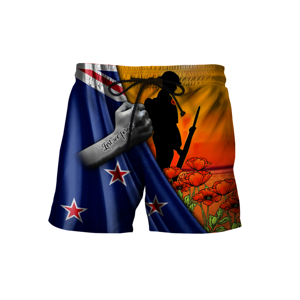 Lest we forget Custom name New Zealand Veteran 3D print shirt