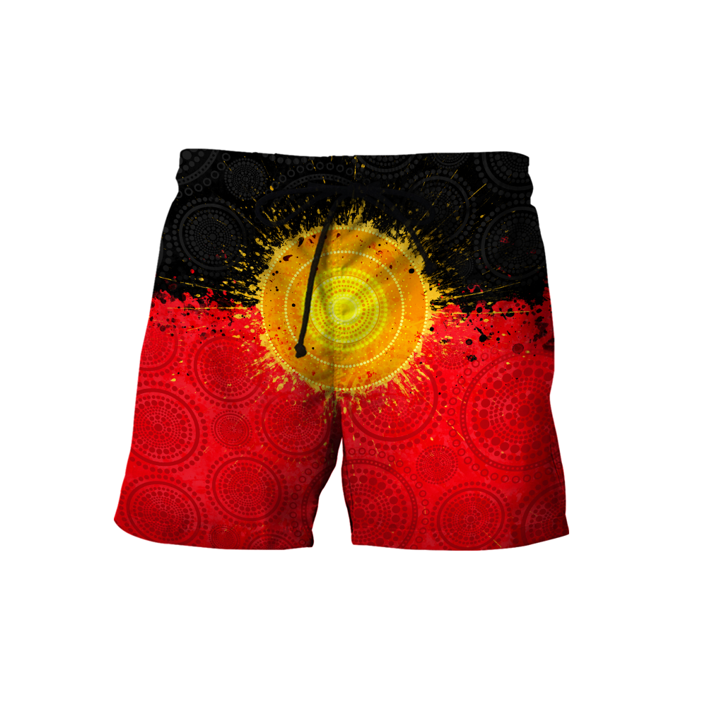 Custom name Aboriginal Flag Sun 3D printed summer shirts