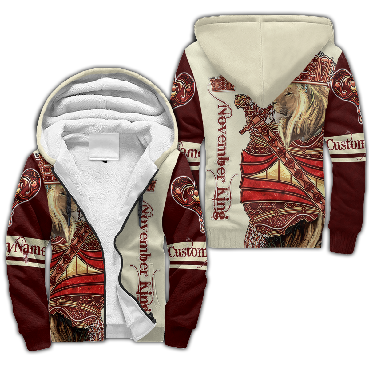 Custom Name November King Lion 3D All Over Printed Unisex Shirts