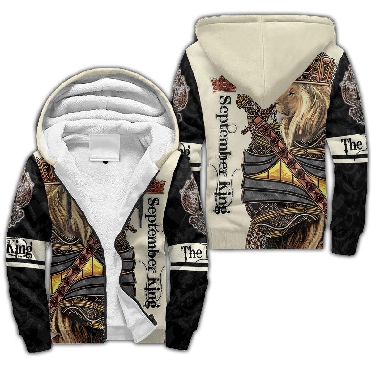 September Black King Lion 3D All Over Printed Unisex Shirts