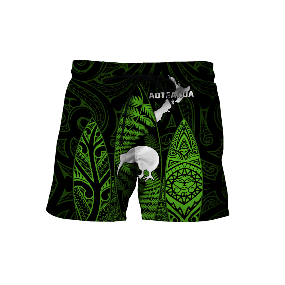 New zealand maori surf green 3d all over printed for men and women