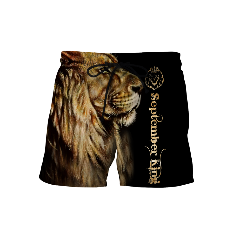 Custom Name September King Lion 3D All Over Printed Unisex Shirts