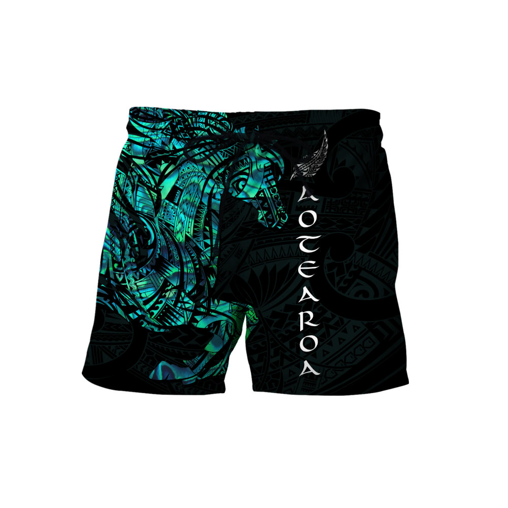 Horse Aotearoa Maori manaia 3d all over printed shirt and short for man and women-Apparel-PL8386-Shorts-S-Vibe Cosy™