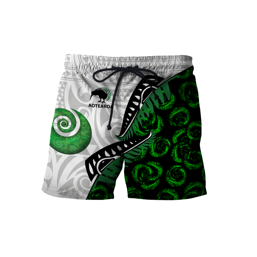 Maori pounamu jade 3d all over printed shirt and short for man and women-Apparel-PL8386-Shorts-S-Vibe Cosy™