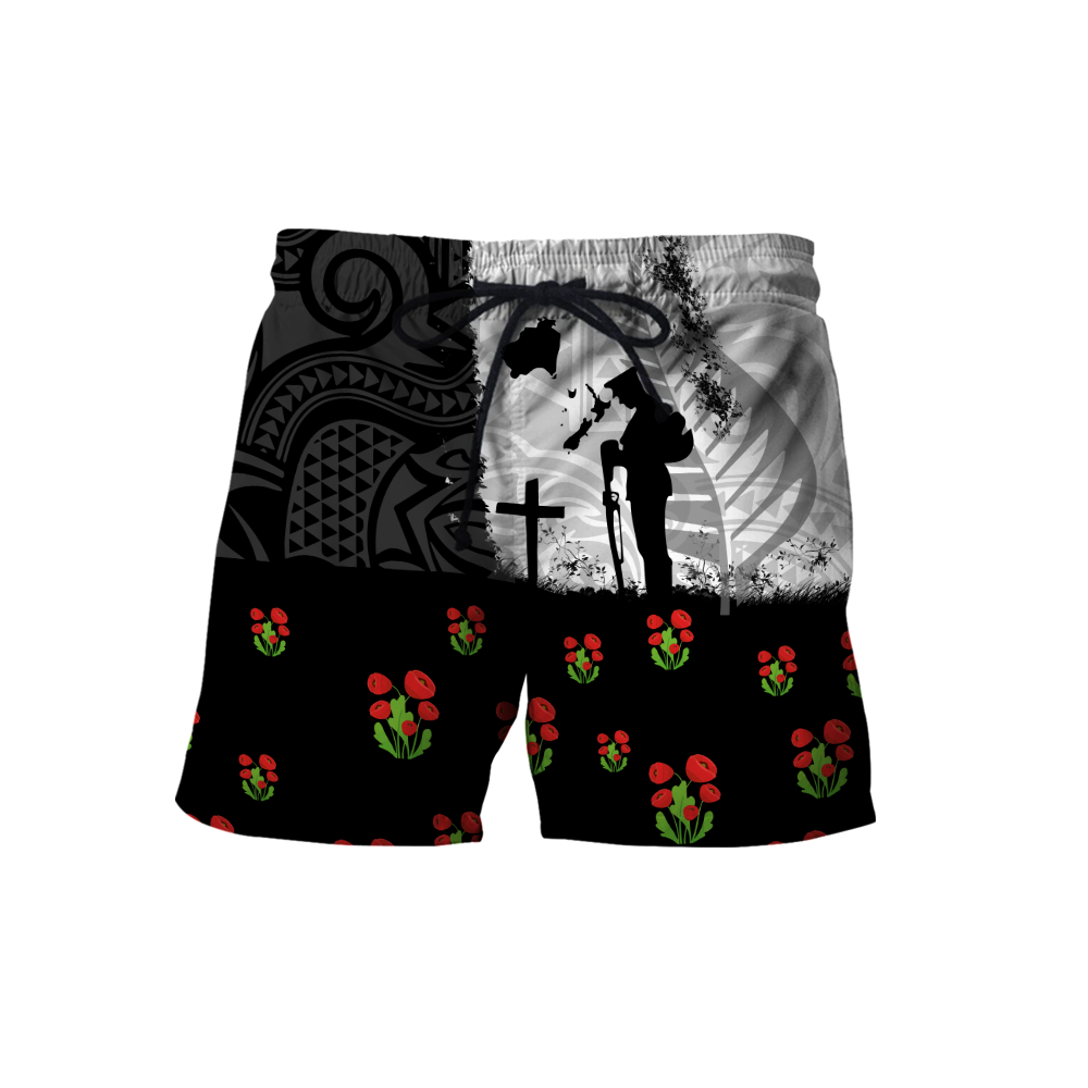 Anzac day new zealand australia lest we forget 3d all over printed shirt and short for man and women-Apparel-PL8386-Shorts-S-Vibe Cosy™