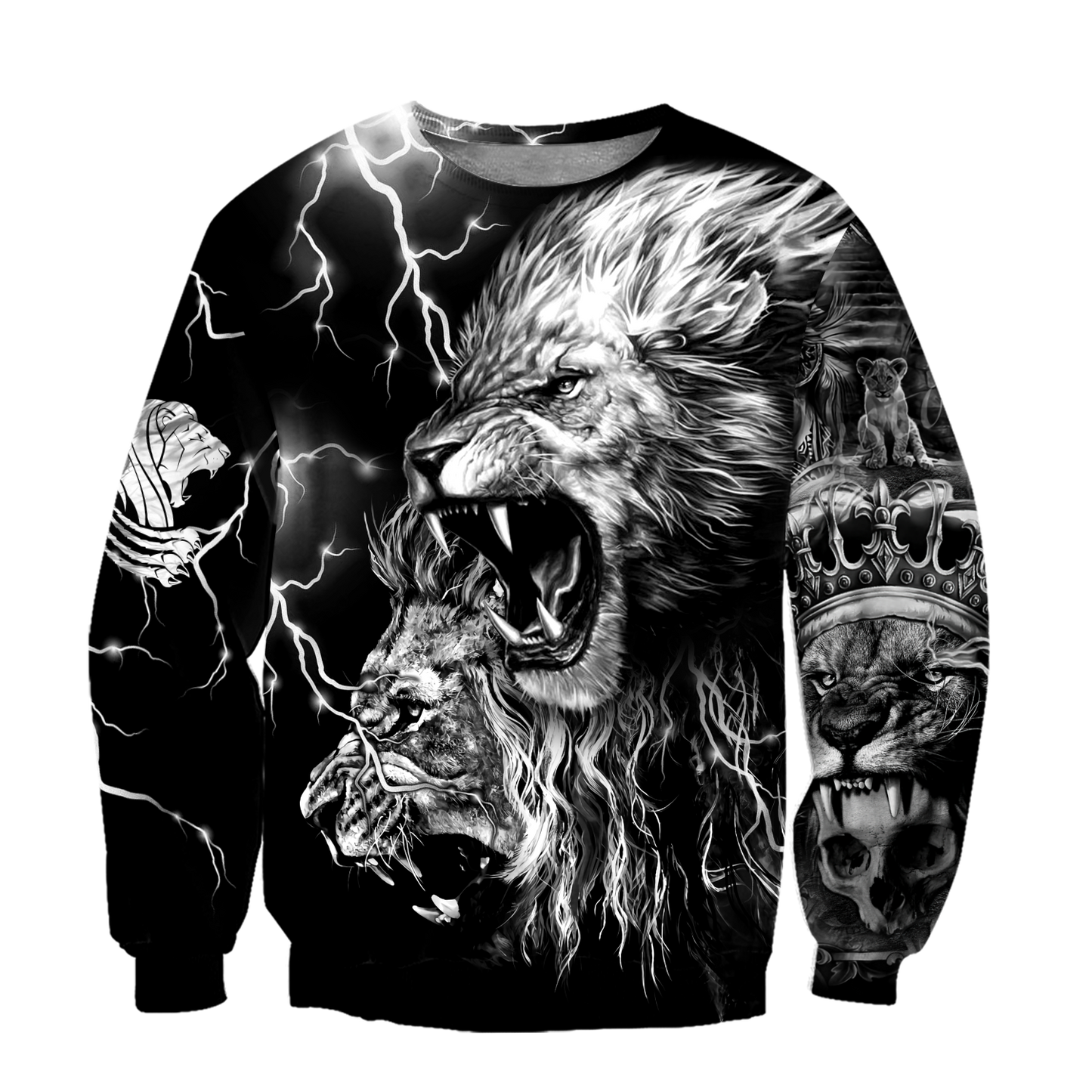 Lion Tattoo Thunder 3D All Over Printed Unisex Shirts