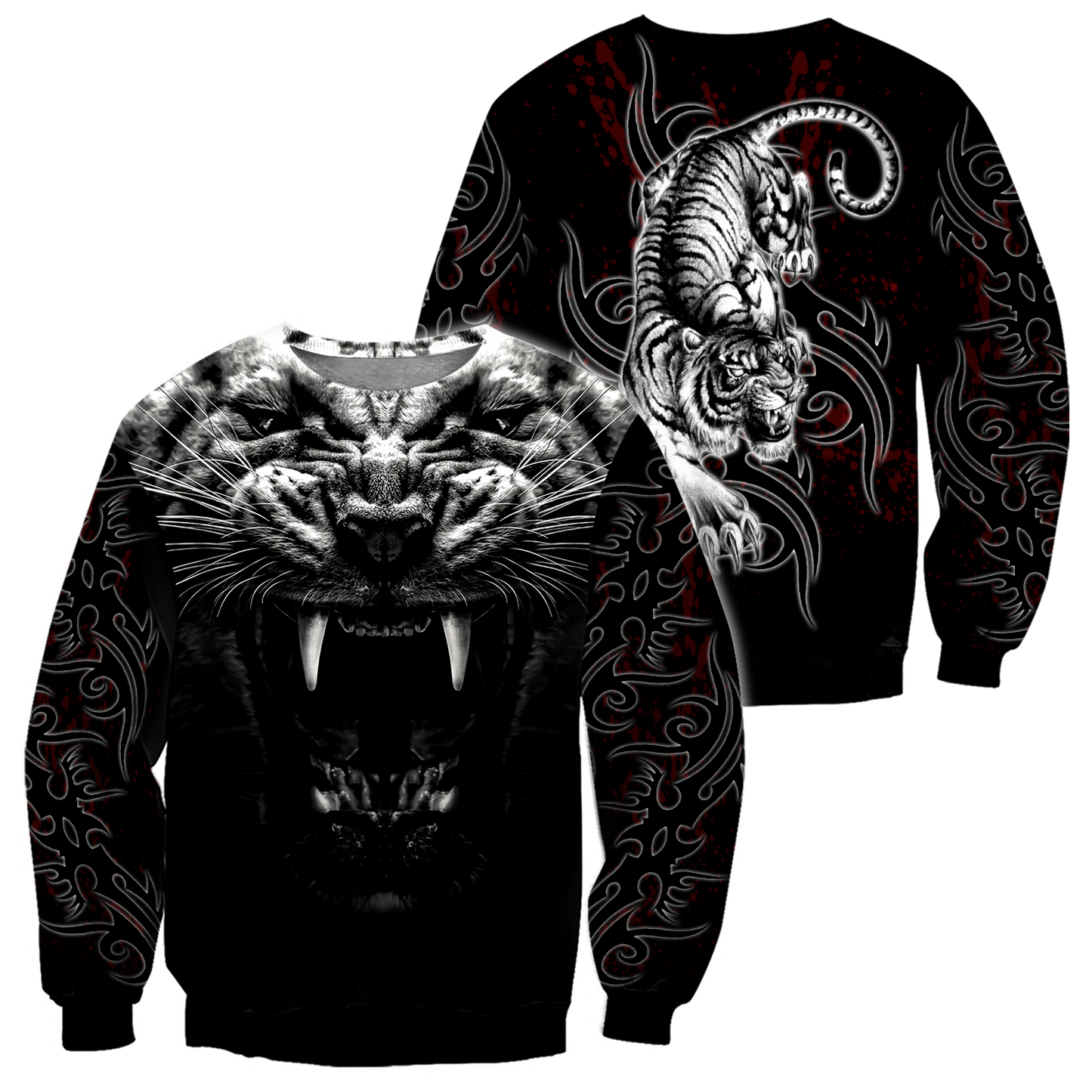 Tattoo White Tiger 3D All Over Printed Unisex Shirts