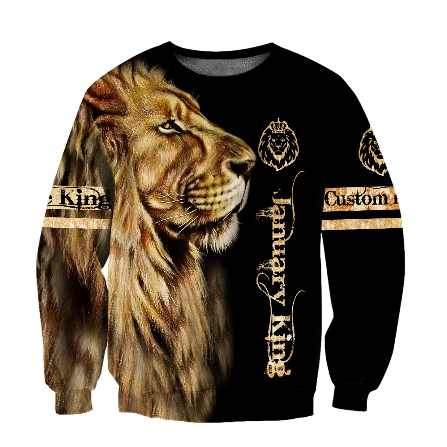 Custom Name January King Lion 3D All Over Printed Unisex Shirt