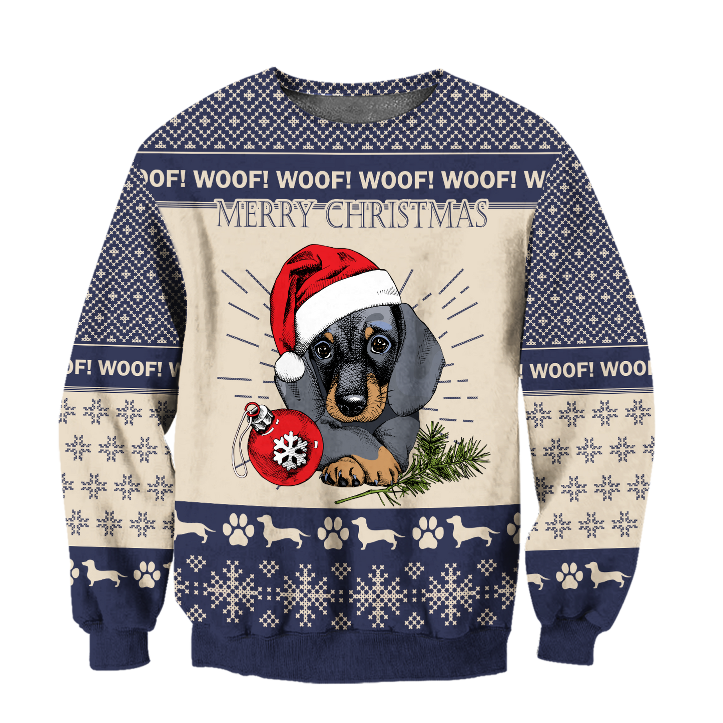 Premium Christmas Dachshund Dog Blue Unisex Shirts