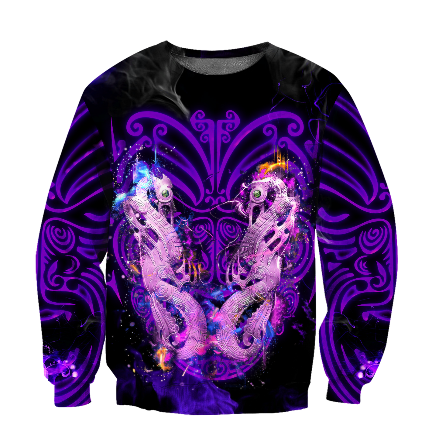 Maori moko manaia new zealand 3d all over printed shirt and short for man and women MH0407201-Apparel-PL8386-Sweatshirt-S-Vibe Cosy™