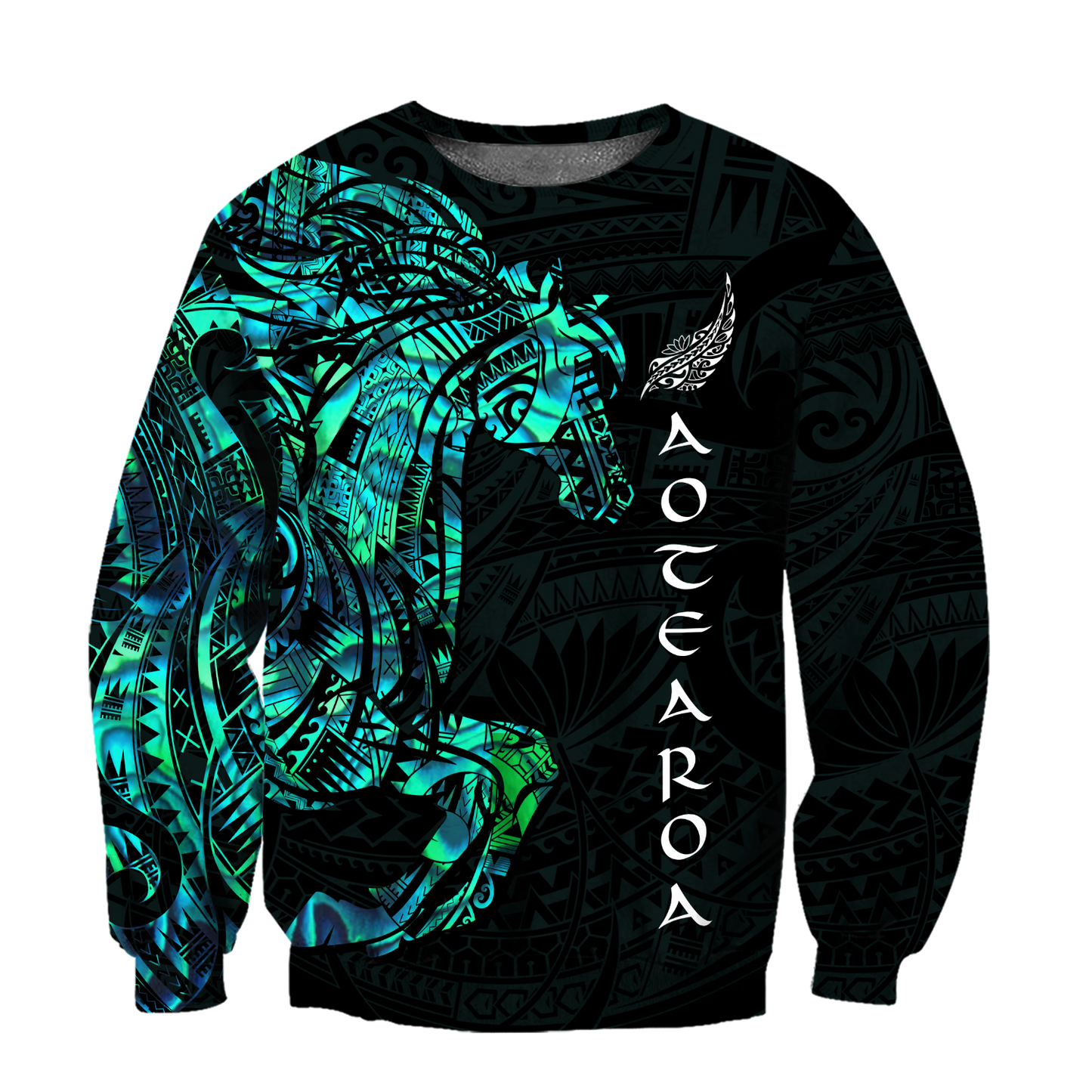 Horse Aotearoa Maori manaia 3d all over printed shirt and short for man and women-Apparel-PL8386-Sweatshirt-S-Vibe Cosy™