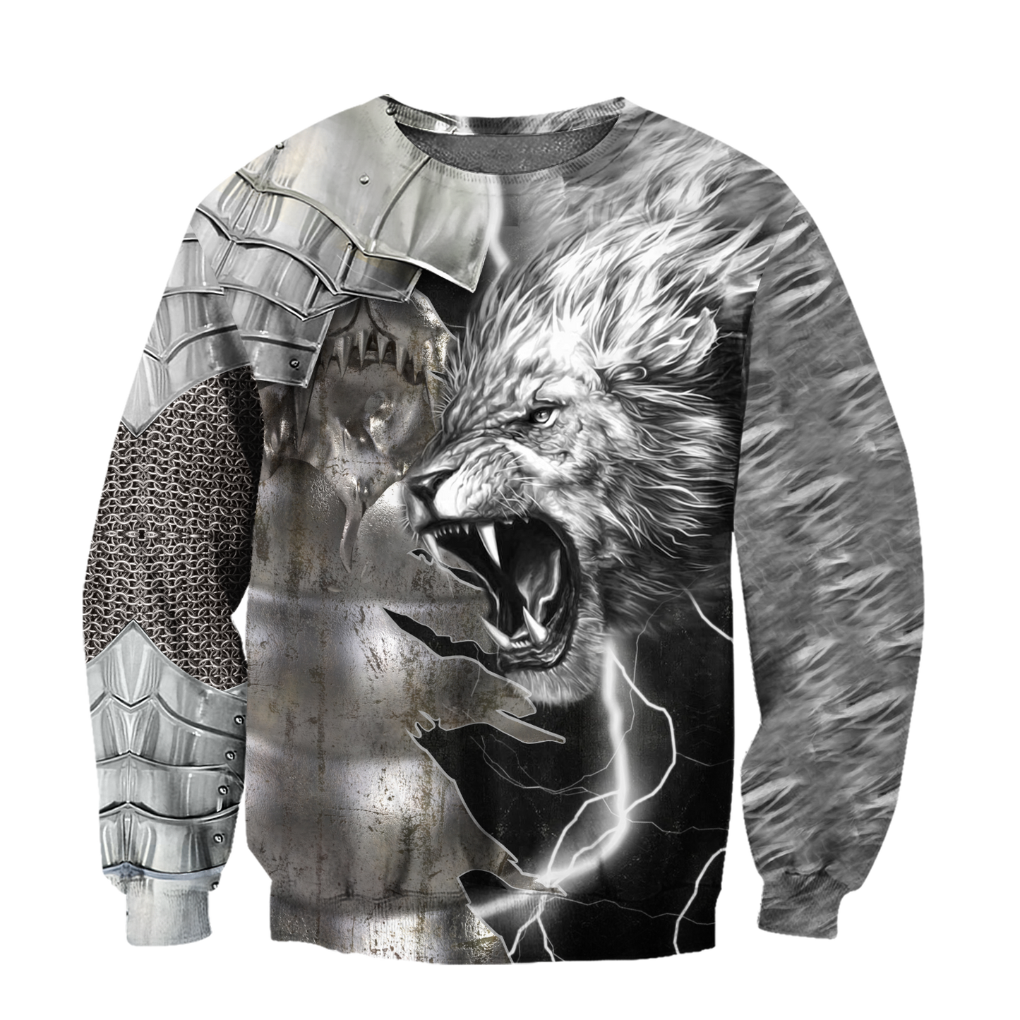 Lion Warrior Amor Tattoo 3D All Over Printed Unisex Shirts