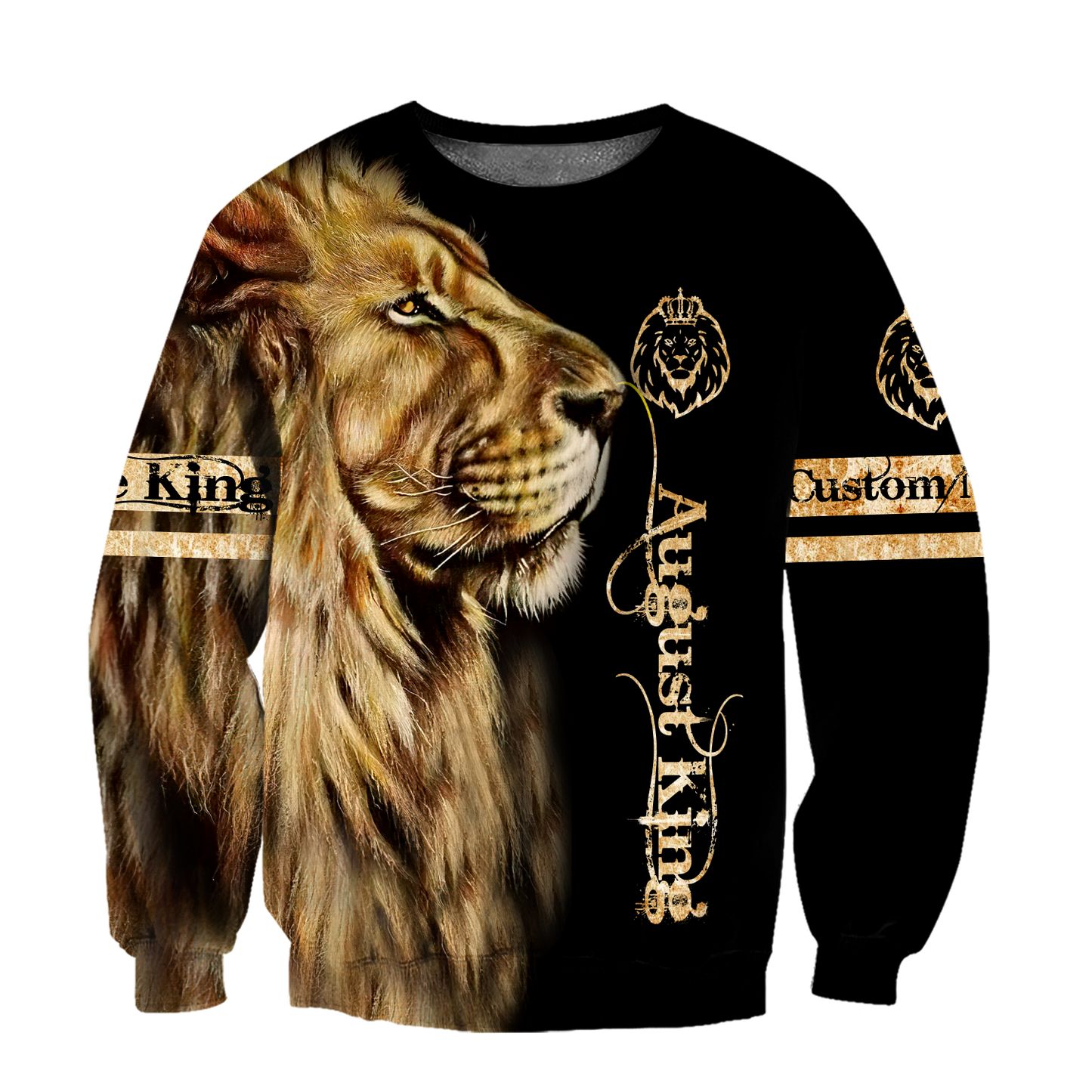 Custom Name August King Lion 3D All Over Printed Unisex Shirt