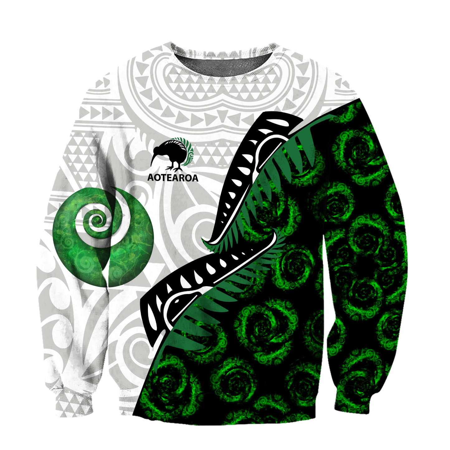 Maori pounamu jade 3d all over printed shirt and short for man and women-Apparel-PL8386-Sweatshirt-S-Vibe Cosy™