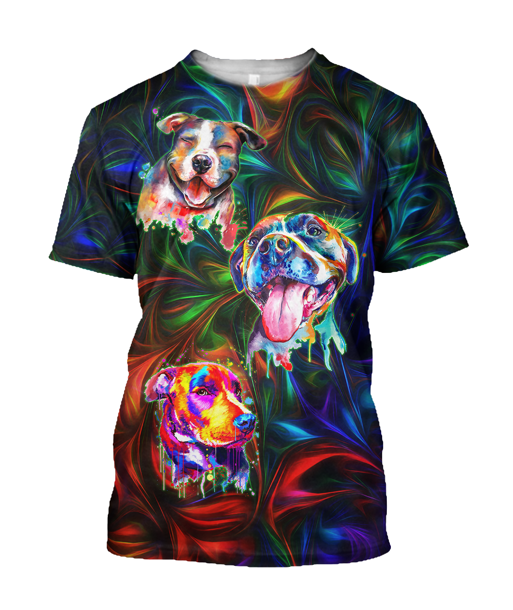 Colorful American Pit Bull Terrier Unisex Shirts JJW13102005