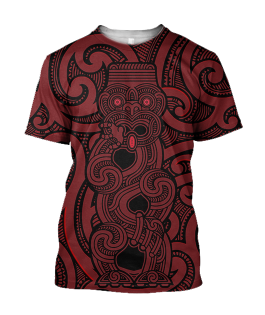 New Zealand Hoodie, Maori Gods Pullover Hoodie, Tumatauenga (God of War) - Red JJ140101 - Amaze Style™-Apparel