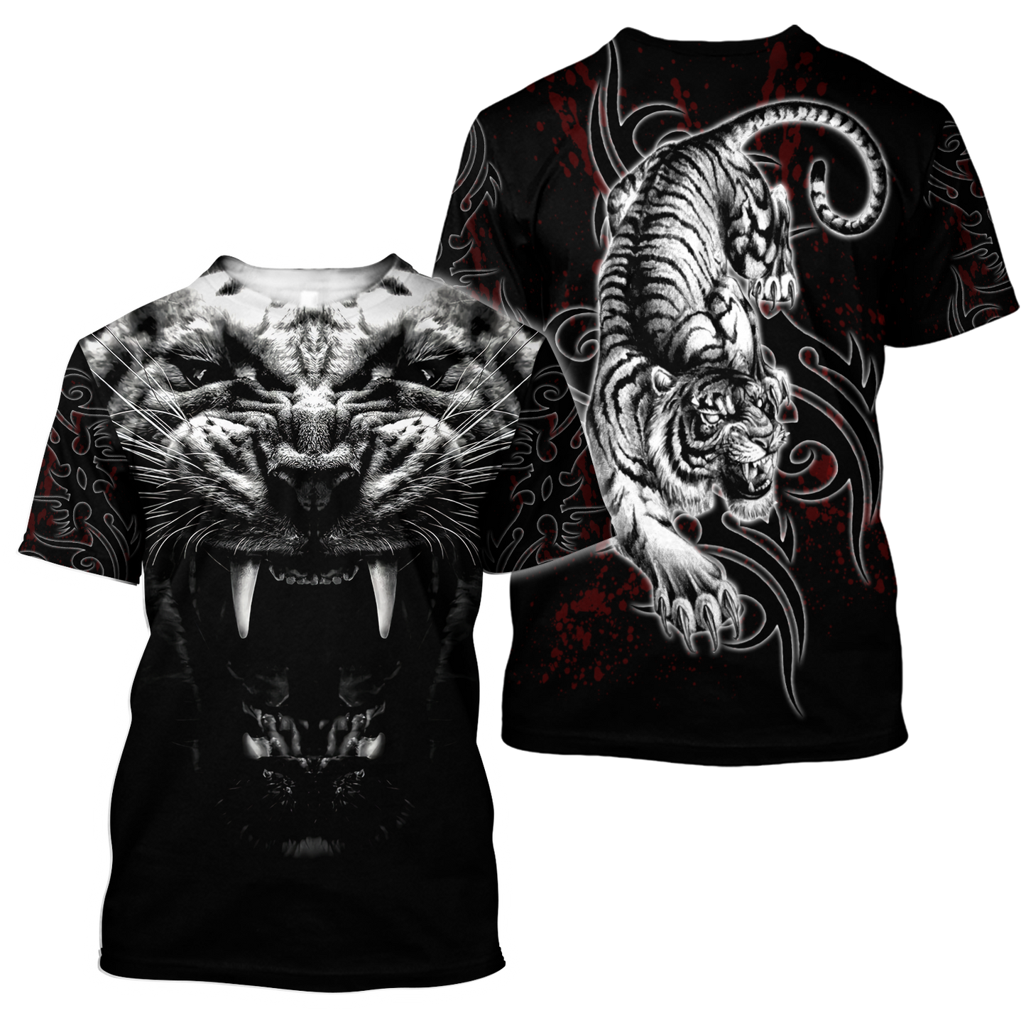 Tattoo White Tiger 3D All Over Printed Unisex Shirts