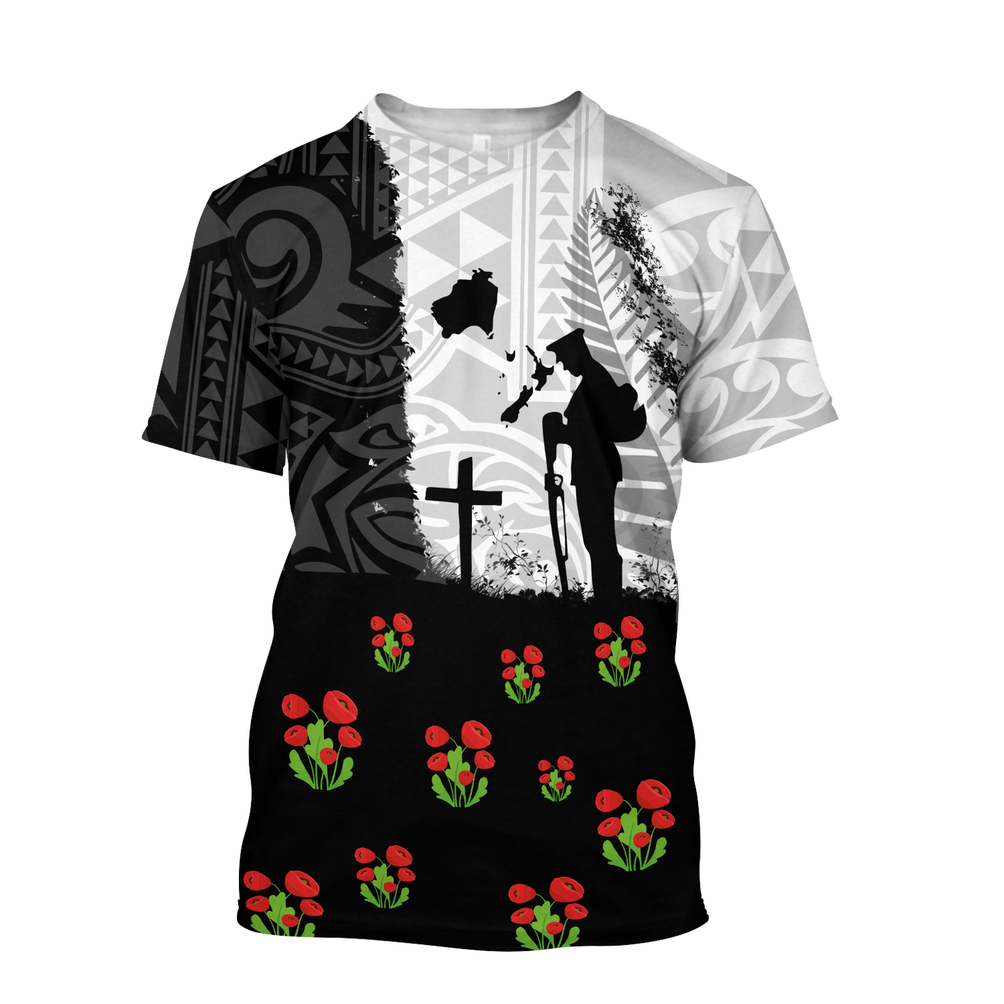 Anzac day new zealand australia lest we forget 3d all over printed shirt and short for man and women-Apparel-PL8386-T-shirt-S-Vibe Cosy™