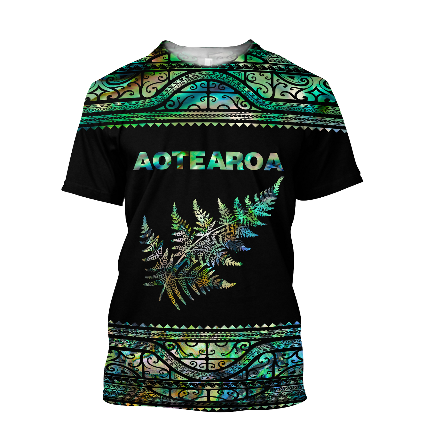 Aoteatoa New Zealand Maori Silver Fern - Paua Shell 3d all over printed shirt and short for man and women-Apparel-PL8386-T-shirt-S-Vibe Cosy™