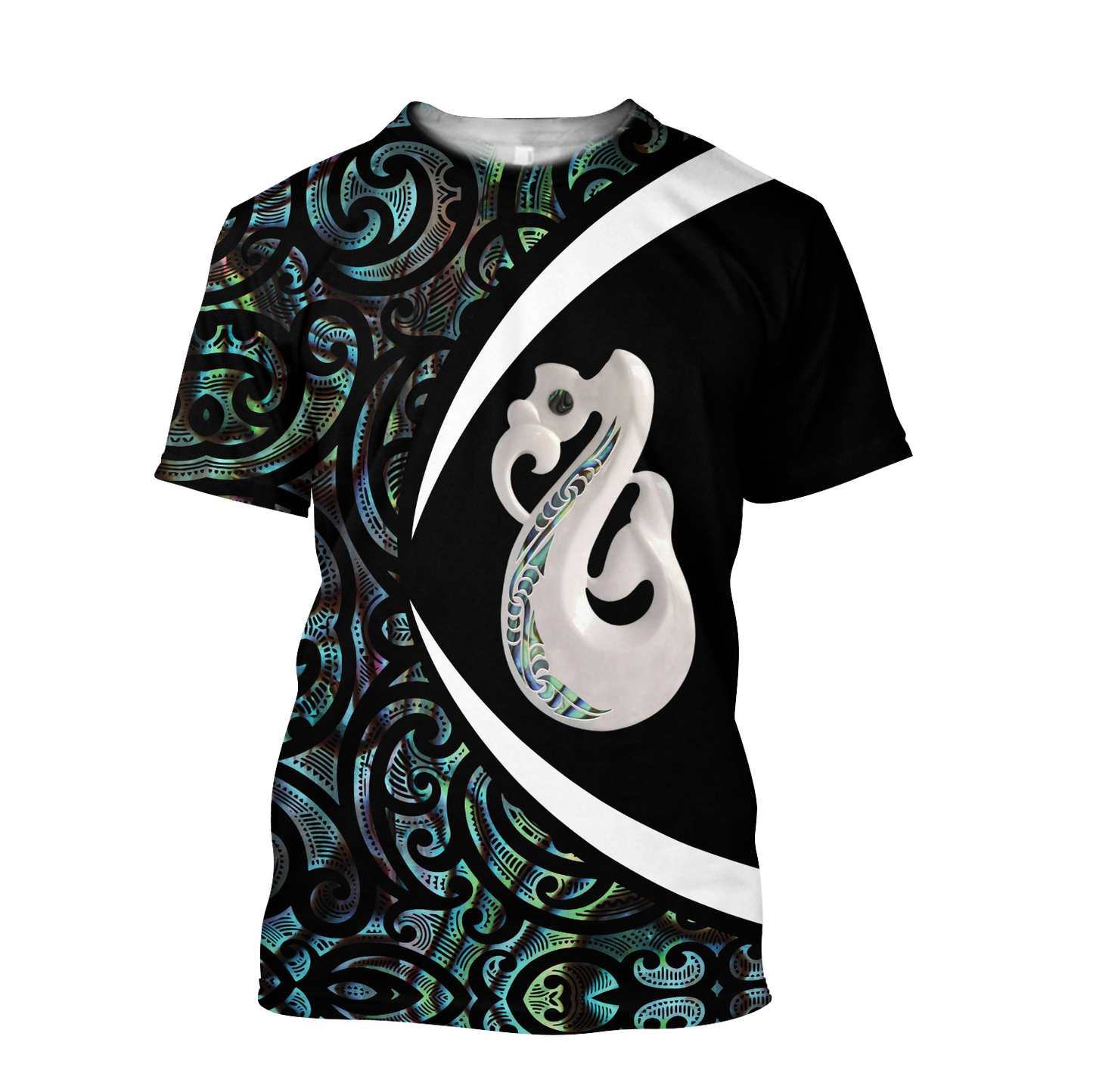 Aotearoa Manaia Silver Fern Paua Shell 3d all over printed shirt and short for man and women-Apparel-PL8386-T-shirt-S-Vibe Cosy™