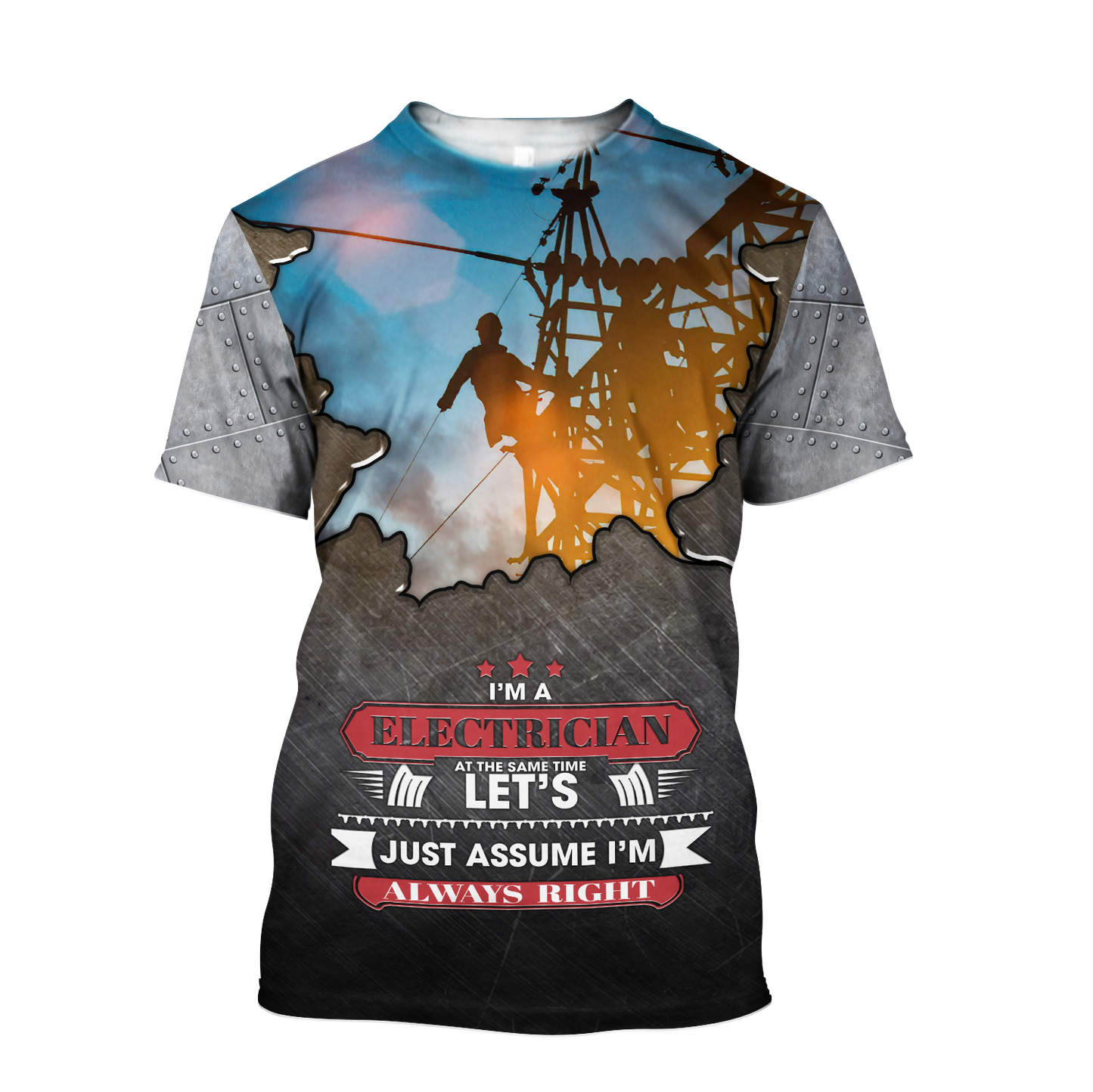 Premium Unisex All Over Printed Electrician Shirts MEI