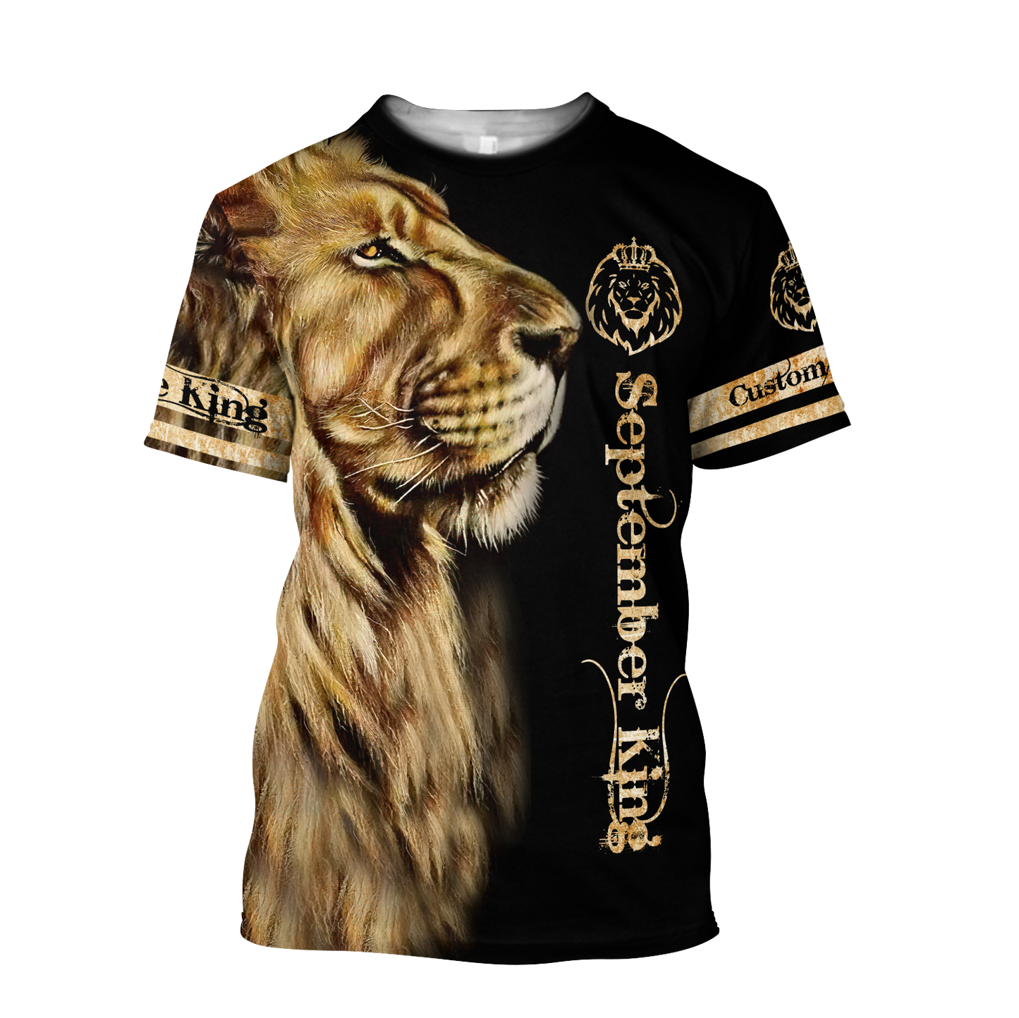 Custom Name September King Lion 3D All Over Printed Unisex Shirts